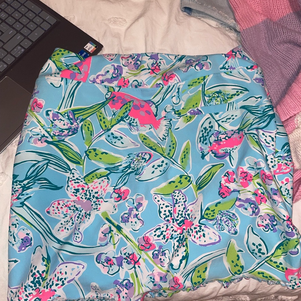 Lilly Pulitzer Blue Floral Pencil Skirt